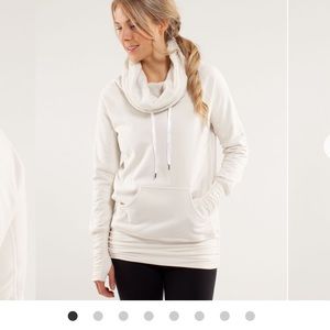 🍋 LULULEMON DON’T HURRY BE HAPPY FLEECE PULLOVER- POLAR CREAM SZ 10